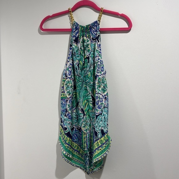 Lilly Pulitzer Silk Cabana Escape Artist Print Top Size M - Picture 8 of 9